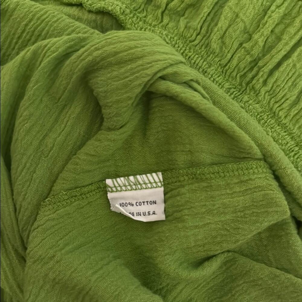 Bryn walker gauzey cotton flowy hi low ruffle hem Dress green size M - Picture 4 of 5